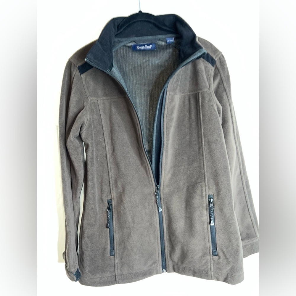 River's End Women's Small Brown Fleece Jacket Outerwear Full Zip Sweater Top S - Picture 14 of 14